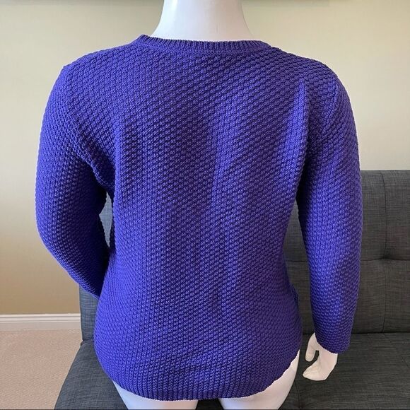 Purple V-Neck Knit Sweater - Picture 5 of 6